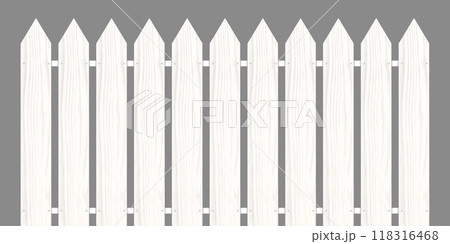 white painted wooden fence isolated. Vector illustration white painted wooden fence isolated. Vector illustration 118316468