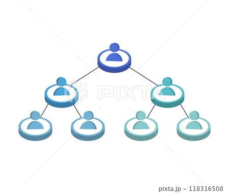 organizational structures to organize the company organization chart in isometric 118316508
