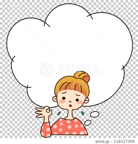 一個因缺錢而陷入困境的女孩，言語泡沫 118317309