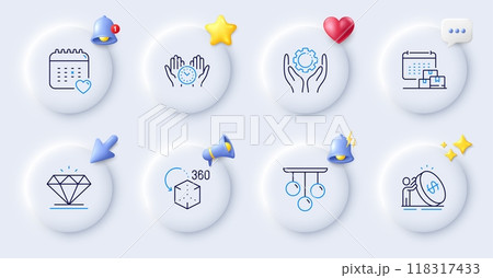 Delivery calendar, Inflation and Safe time line icons. Buttons with 3d bell, chat speech, cursor. Pack of Healthcare calendar, Augmented reality, Employee hand icon. Vector Delivery calendar, Inflation and Safe time line icons. Buttons with 3d bell, chat speech, cursor. Pack of Healthcare calendar, Augmented reality, Employee hand icon. Vector 118317433