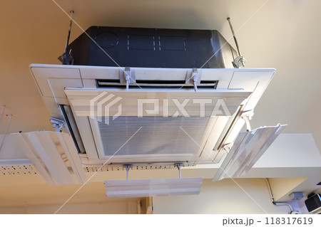 Flaps attached to air conditioner unit to disperse cold air evenly in room., instead of concentrating on one direction 118317619