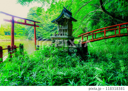 奈良県桜井市三輪所在するパワースポット八大竜王 辯財天 大神 龗神神社を撮影 118318381
