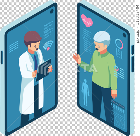 Isometric Doctor and Patient Talking via Telemedicine System 118318404