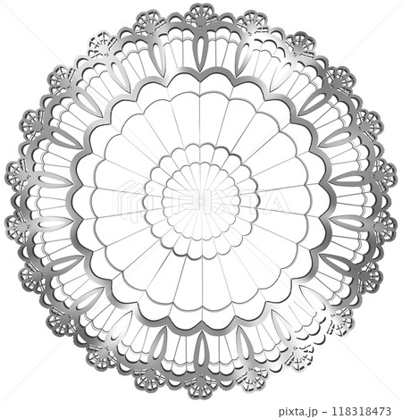 銀色の可愛い花型のレースのイラスト 銀色の可愛い花型のレースのイラスト 118318473