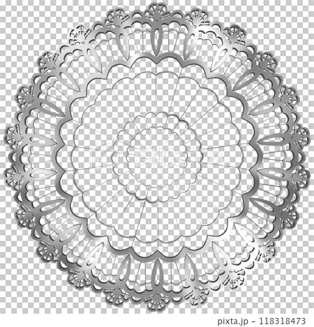 銀色の可愛い花型のレースのイラスト 銀色の可愛い花型のレースのイラスト 118318473