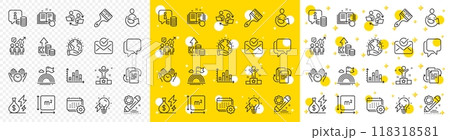 Outline Teamwork process, Electricity bulb and Winner line icons pack for web with Share, Safe time, Square area line icon. Save planet, Info, Project edit pictogram icon. Vector 118318581