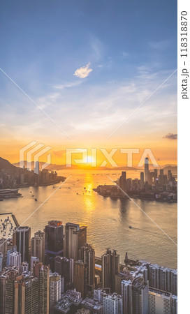 the panorama with Victoria harbor at hong kong Sept 1 2024 the panorama with Victoria harbor at hong kong Sept 1 2024 118318870