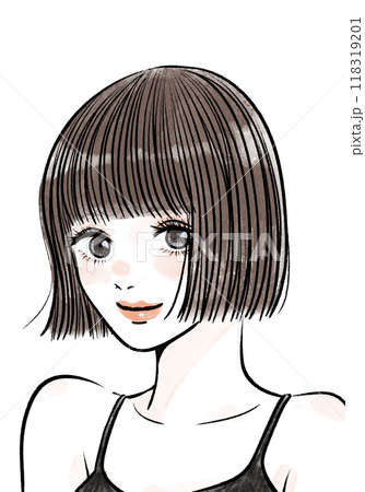 ボブヘアのかわいい女性 118319201