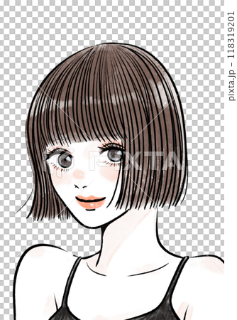 ボブヘアのかわいい女性 118319201