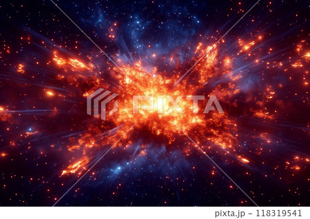 宇宙を照らすスーパーノヴァの壮大な爆発背景 118319541