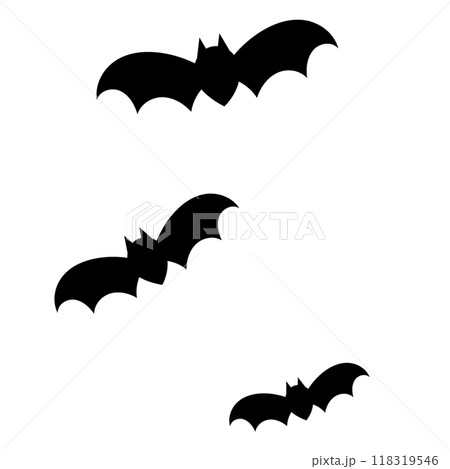 羽ばたくコウモリのイラスト素材 118319546