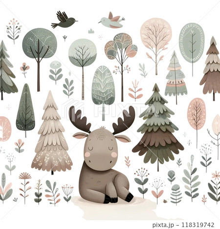 moose in forest 118319742