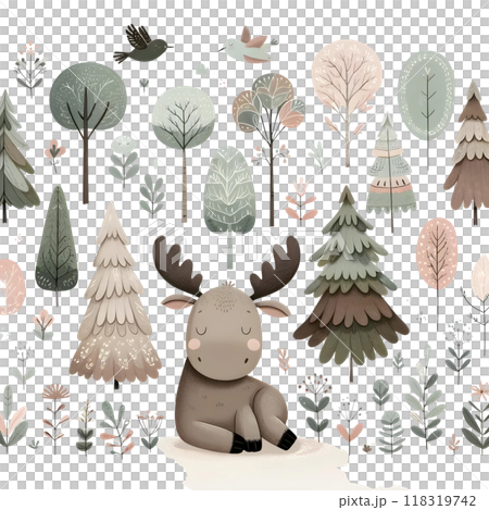 moose in forest 118319742