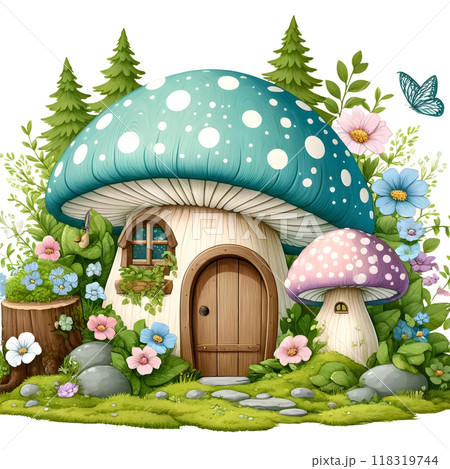 3d mushroom house 3d mushroom house 118319744