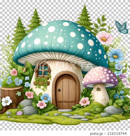 3d mushroom house 3d mushroom house 118319744