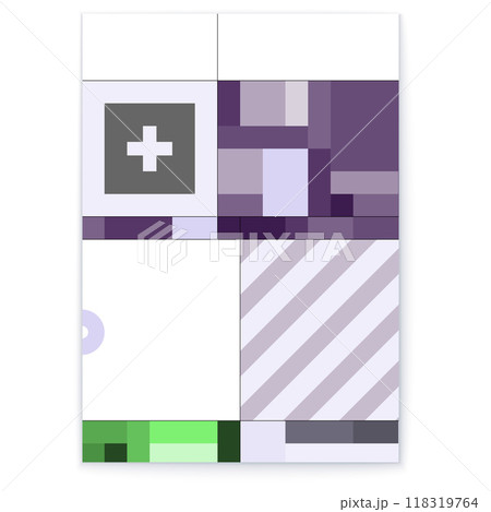 This poster showcases a lively and energetic abstract geometric design with colorful patterns 118319764