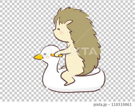おまるに座るハリネズミのイラスト 118319861