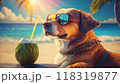 常夏のビーチで日焼けするパリピ犬 常夏のビーチで日焼けするパリピ犬 118319877