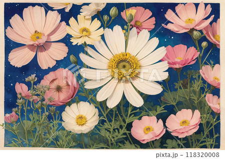 マーガレットと白い花 118320008