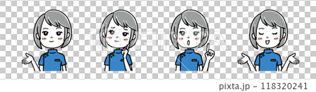 Female rehabilitation staff explanation illustration_03 Female rehabilitation staff explanation illustration_03 118320241