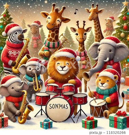 「クリスマスの動物バンド – 冬のホリデー音楽祭」 118320266