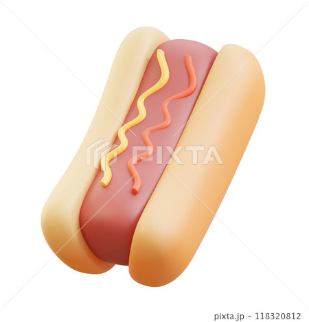 3D Hot dog, 3D rendering 3D Hot dog, 3D rendering 118320812
