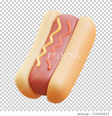 3D Hot dog, 3D rendering 3D Hot dog, 3D rendering 118320812