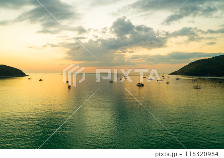 Sunset sky background,Landscape nature beautiful Light Sunset or sunrise over sea, Colorful clouds scenery sky,Amazing clouds and waves in sunset sky nature light cloud background 118320984