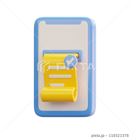 Online Invoice 3D Illustrations Online Invoice 3D Illustrations 118321378