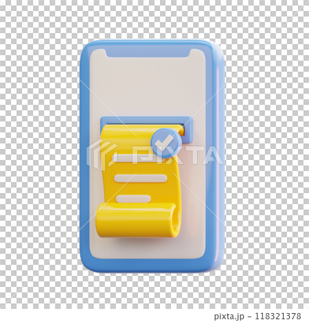 Online Invoice 3D Illustrations Online Invoice 3D Illustrations 118321378