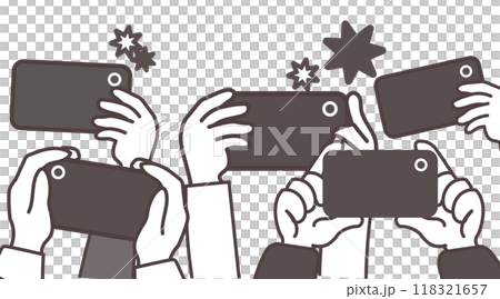 用智慧型手機拍攝人群的插圖 118321657