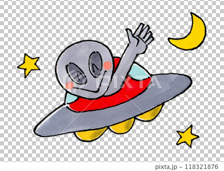 外星人從 UFO 揮手 118321876