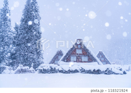 【世界遺産】豪雪の白川郷・三連合掌【岐阜県】 118321924