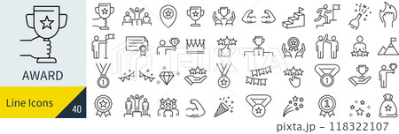 アワードに関するアイコンセット 118322107
