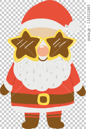 Groovy Retro Santa Standing  Character Illustration 118322865