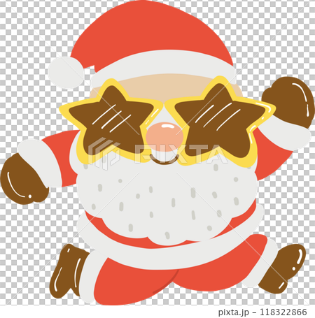Groovy Retro Santa Jump Character Illustration 118322866