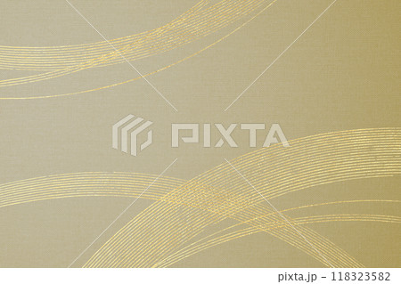 ベージュの布地、金色の曲線 日本文化 日本の伝統 背景素材(アブストラクト) ベージュの布地、金色の曲線 日本文化 日本の伝統 背景素材(アブストラクト) 118323582