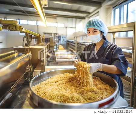 食品加工工場 焼きそば工場のイメージ素材 食品加工工場 焼きそば工場のイメージ素材 118323814