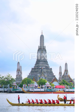 Thai Royal Barge Procession Rehearsal at Wat Arun 118324050