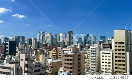 大阪市北区 天神橋六丁目から見た梅田のビル群 俯瞰 大阪市北区 天神橋六丁目から見た梅田のビル群 俯瞰 118324937