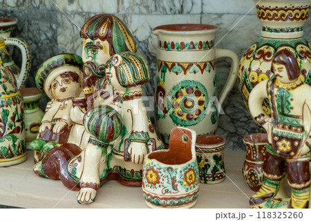 Ukrainian dishes. Clay ceramics. Old decor. Ukrainian dishes. Clay ceramics. Old decor. 118325260