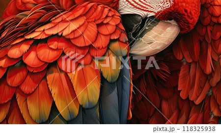 Scarlet macaw. Generative AI Scarlet macaw. Generative AI 118325938