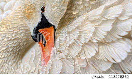 Swan detail. Generative AI 118326286
