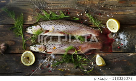 Trout fillets. Generative AI 118326378