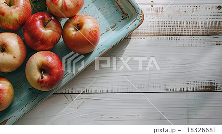 Apples on tray. Generative AI 118326681