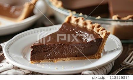 Chocolate pie slices. Generative AI Chocolate pie slices. Generative AI 118326854