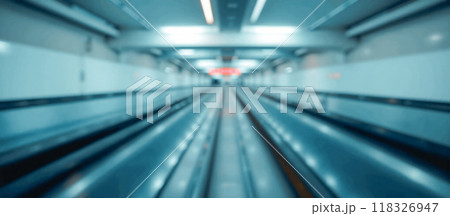 abstract background featuring motion blur of escalators. urban transit and city life in modern architectural context, cool blue tones enhancing sense of speed, urban movement and modernity abstract background featuring motion blur of escalators. urban transit and city life in modern architectural context, cool blue tones enhancing sense of speed, urban movement and modernity 118326947