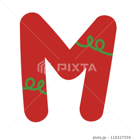 A to Z alphabet letter design in festive Christmas and New Year theme for font, typography, text, message, initials, decorations, logo design, icon, print, brooch, cute patches, shirt print, pin 118327359