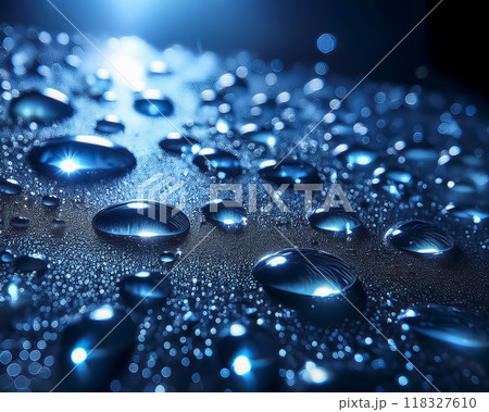 水滴と撥水加工された自動車のボンネットのイメージ素材 水滴と撥水加工された自動車のボンネットのイメージ素材 118327610
