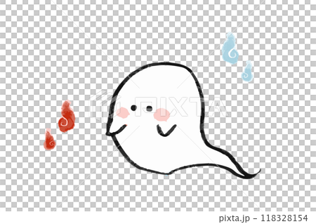 Hand-drawn watercolor style cute ghost illustration 118328154